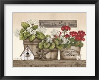 Framed Cherish the Small Things Geraniums
