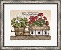Framed Count Your Blessings Geraniums