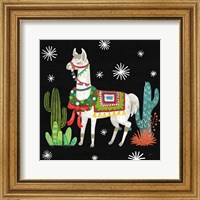 Framed Lovely Llamas V Christmas Black