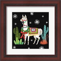 Framed Lovely Llamas V Christmas Black