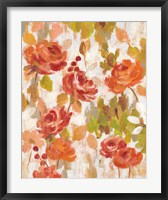 Framed Red and Orange Brocade I