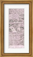 Framed Plan de Paris Panel on Wood v2 Blush