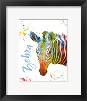Framed 'Colorful Safari Animals A' border=