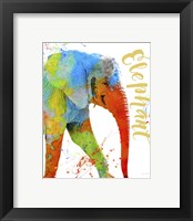 Framed 'Colorful Safari Animals C' border=