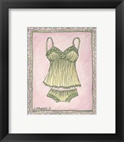 Framed 'Lingerie Yellow Cami Set' border=