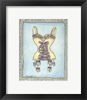 Framed 'Lingerie Yellow Merry Widow' border=