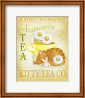 Framed 'Chamomile Tea Cat' border=