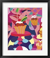 Framed Cupcakes With Abstract Background