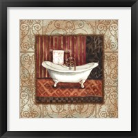 Framed 'Bordo Vintage Bathroom Tub' border=