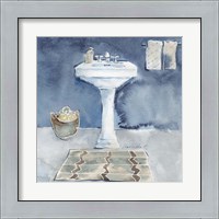 Framed 'Watercolor Bathroom II' border=