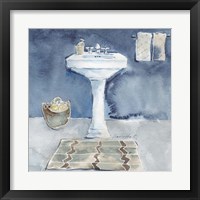 Framed 'Watercolor Bathroom II' border=