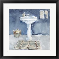 Framed 'Watercolor Bathroom II' border=