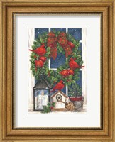 Framed Pomegranate Christmas Wreath