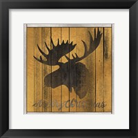 Framed Merry Christmas Moose