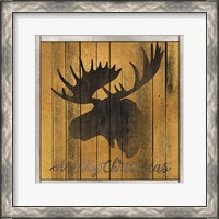 Framed 'Merry Christmas Moose' border=
