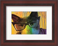 Framed Cat in Glasses