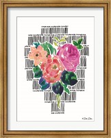 Framed Watercolor Floral with Black Lines II