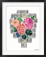 Framed Watercolor Floral with Black Lines II