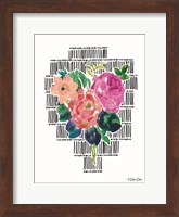 Framed Watercolor Floral with Black Lines II