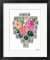 Framed Watercolor Floral with Black Lines II