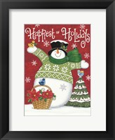 Framed Happiest of Holidays Snowman