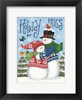 Framed Holiday Hugs Snowmen
