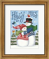 Framed Holiday Hugs Snowmen