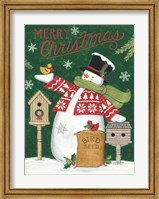 Framed Merry Christmas Snowman