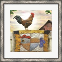 Framed Rooster and Quilt
