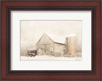Framed NY Winter Barn
