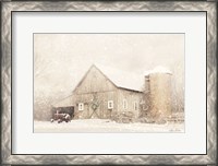 Framed NY Winter Barn