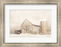 Framed NY Winter Barn