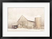 Framed NY Winter Barn