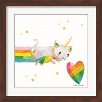 Framed 'Rainbow Caticorn I' border=