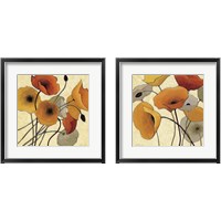 Framed 'Pumpkin Poppies 2 Piece Framed Art Print Set' border=