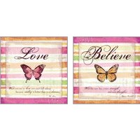 Framed 'Love & Believe 2 Piece Art Print Set' border=