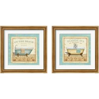 Framed 'Beach Hotel 2 Piece Framed Art Print Set' border=