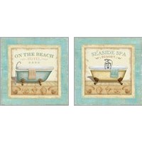 Framed 'Beach Hotel 2 Piece Art Print Set' border=