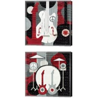 Framed Rock 'n Roll Music 2 Piece Canvas Print Set