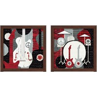 Framed 'Rock 'n Roll Music 2 Piece Framed Art Print Set' border=