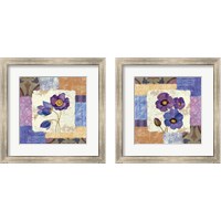 Framed 'Tiled Poppies 2 Piece Framed Art Print Set' border=