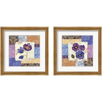 Framed 'Tiled Poppies 2 Piece Framed Art Print Set' border=