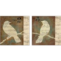 Framed 'Bird Silhouettes 2 Piece Art Print Set' border=