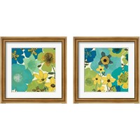 Framed 'Garden Brights Cool 2 Piece Framed Art Print Set' border=