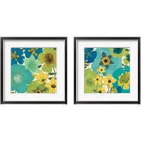 Framed 'Garden Brights Cool 2 Piece Framed Art Print Set' border=