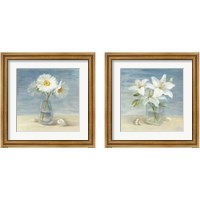 Framed Flowers and Shells 2 Piece Framed Art Print Set