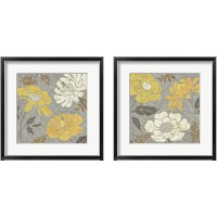 Framed 'Morning Tones Gold 2 Piece Framed Art Print Set' border=