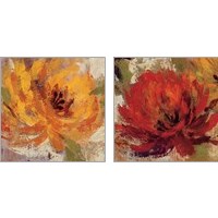 Framed Fiery Dahlias 2 Piece Art Print Set