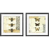 Framed Golden Bees n Butterflies 2 Piece Framed Art Print Set