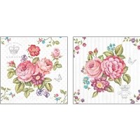 Framed 'Elegant Roses 2 Piece Art Print Set' border=